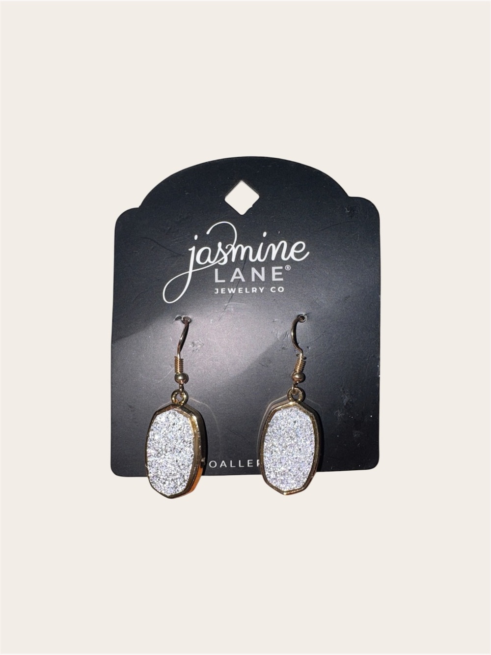 Jasmine Lane Silver Druzy Gold-Tone Dangle Earrings New